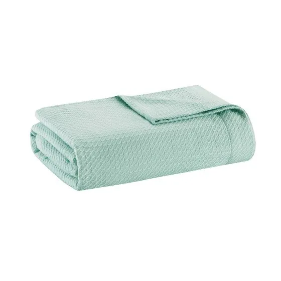 100% Certified Egyptian Cotton Blanket - Twin - Seafoam