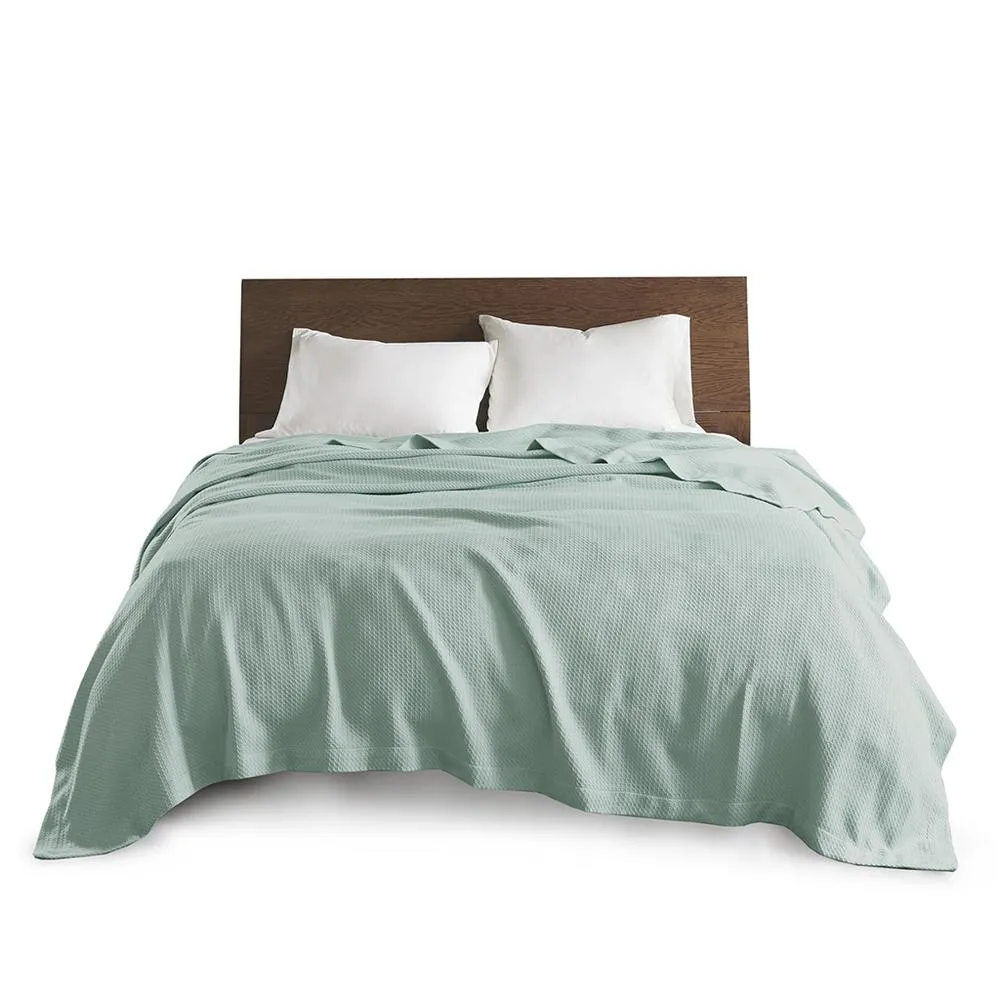 100% Certified Egyptian Cotton Blanket - Twin - Seafoam