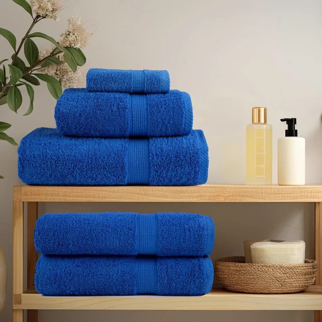 12 Piece Premium Towel Set Blue 600 gsm 100% Cotton