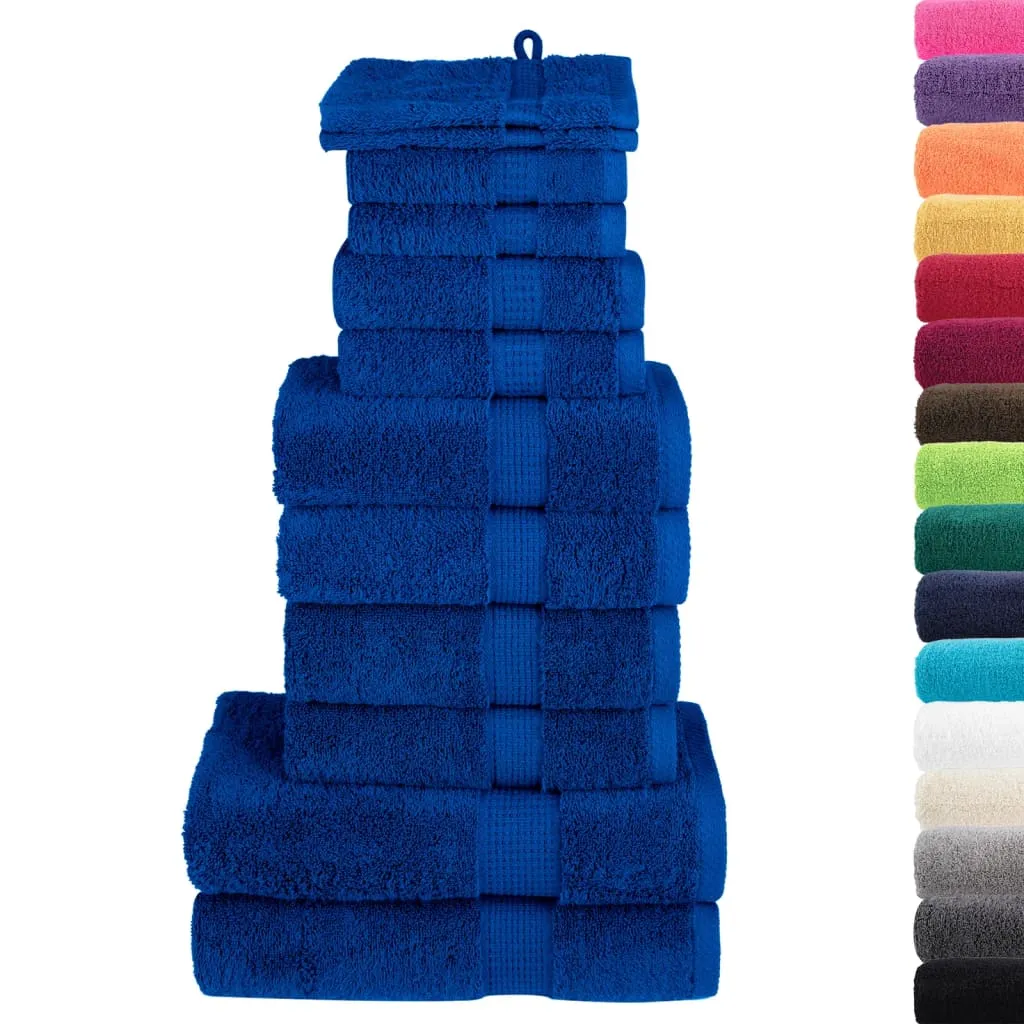 12 Piece Premium Towel Set Blue 600 gsm 100% Cotton