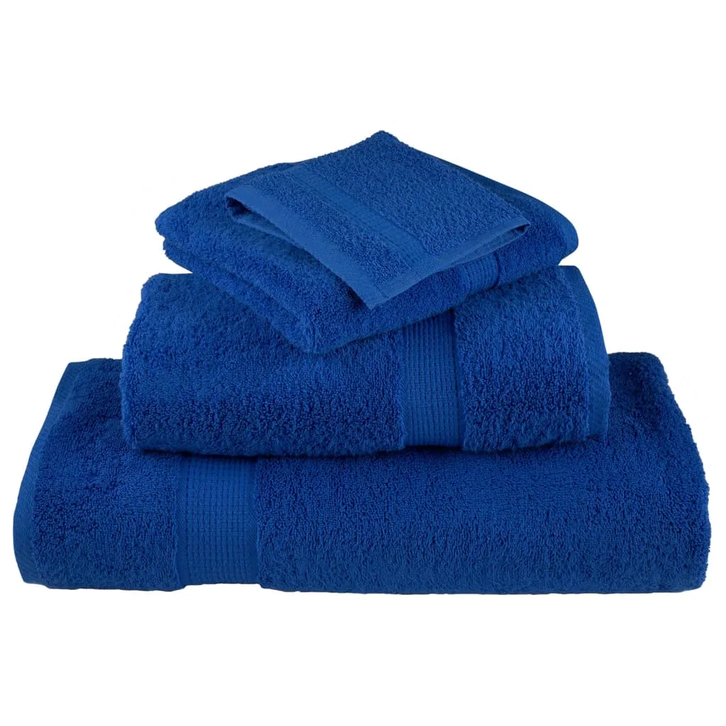 12 Piece Premium Towel Set Blue 600 gsm 100% Cotton