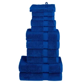 12 Piece Premium Towel Set Blue 600 gsm 100% Cotton