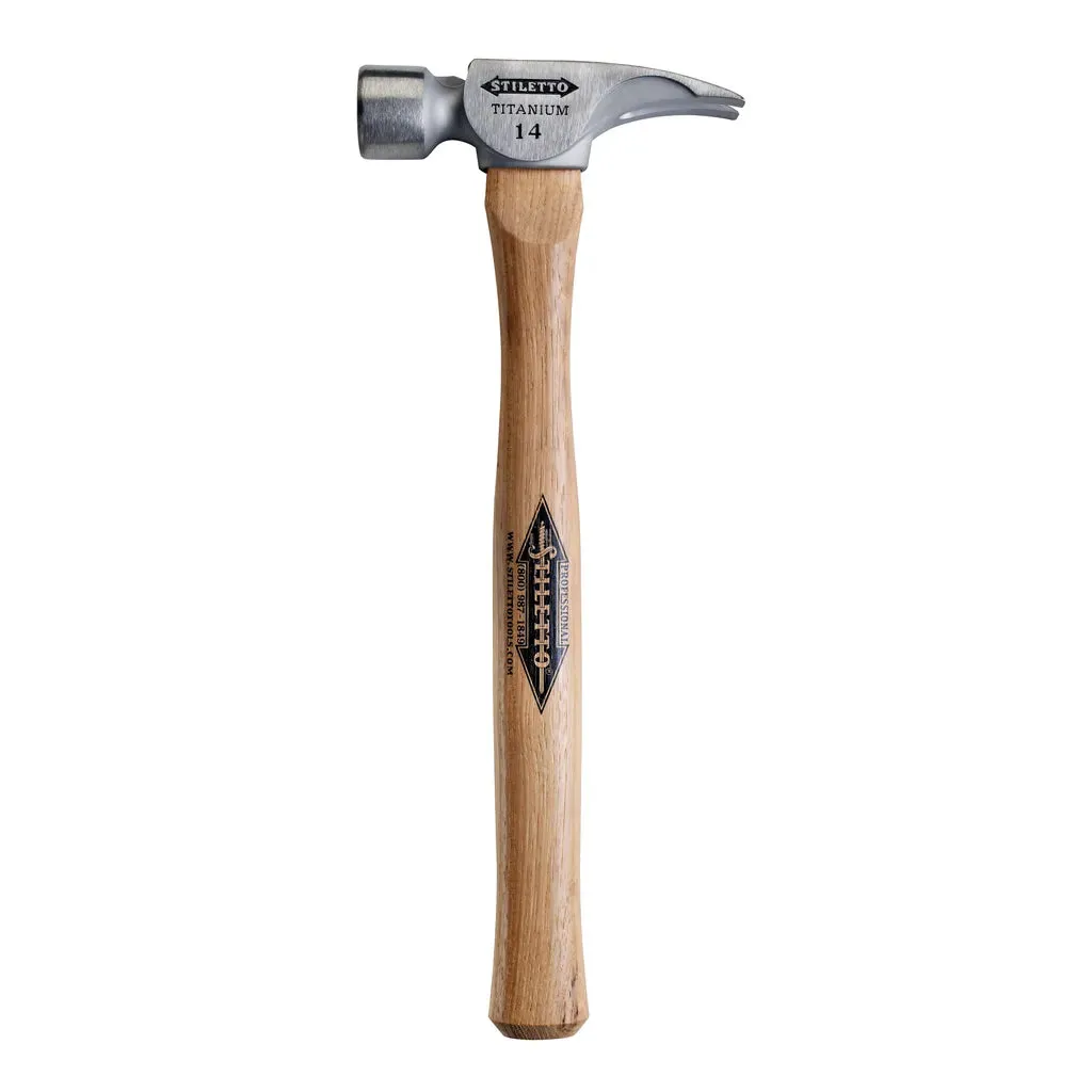 14 oz Titanium Smooth Face Hammer with 18 in. Straight Hickory Handle