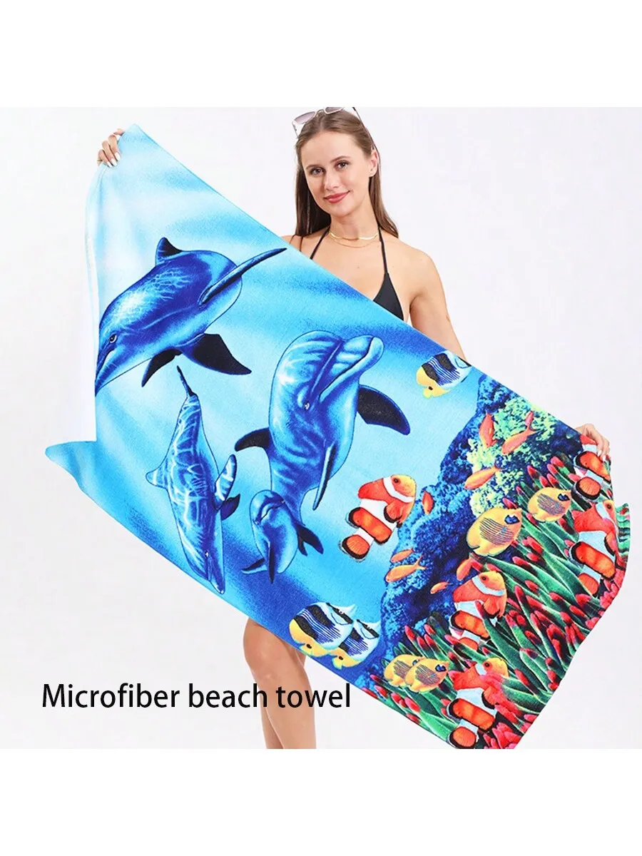 1pc Beach Towel, Quick Dry Beach Towel, Sports Towel, Seaside Towel