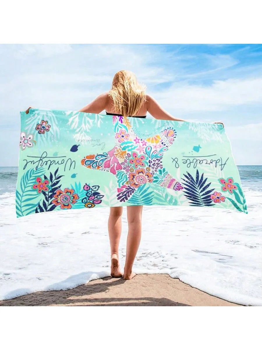 1pc Beach Towel, Quick Dry Beach Towel, Sports Towel, Seaside Towel