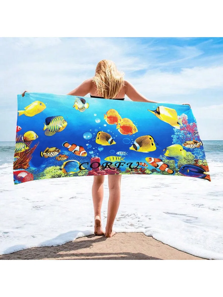 1pc Beach Towel, Quick Dry Beach Towel, Sports Towel, Seaside Towel