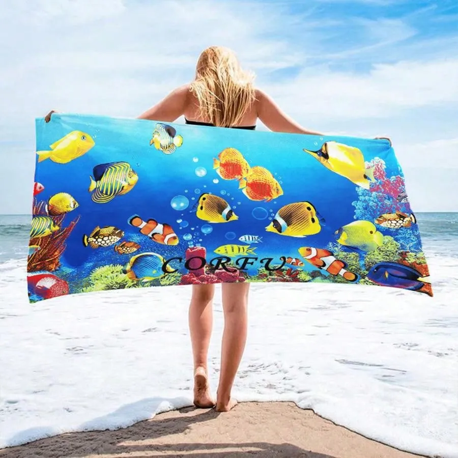 1pc Beach Towel, Quick Dry Beach Towel, Sports Towel, Seaside Towel