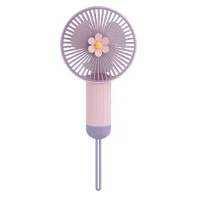 2023 New Flowers Simple Handheld Fan Outdoor with Lanyard Pocket Mini Fan Portable Three-gear Wind U