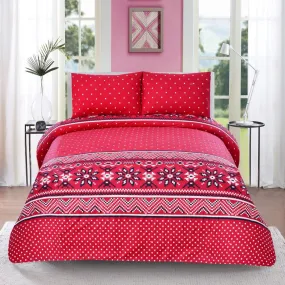 3 PCs Queen Quilt Cover-AP0547 Red