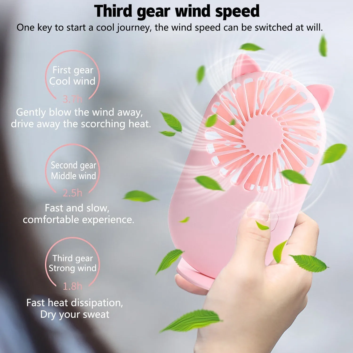 4830 Handheld Fan Creative Mini Fan Personal Fan USB Fan Pocket Fan with Bracket Table Personal Fan for Desktop Mini Fan Mini Fans Personal Fans (Battery Not Include)