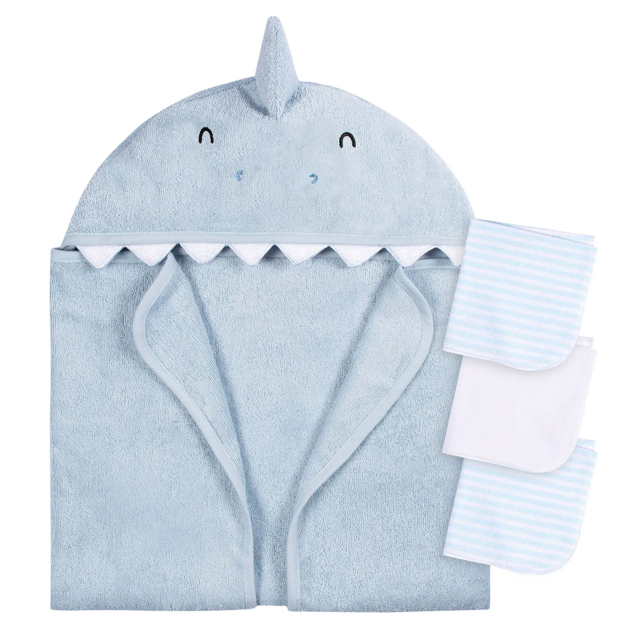 4pc Bath Set - Blue Shark