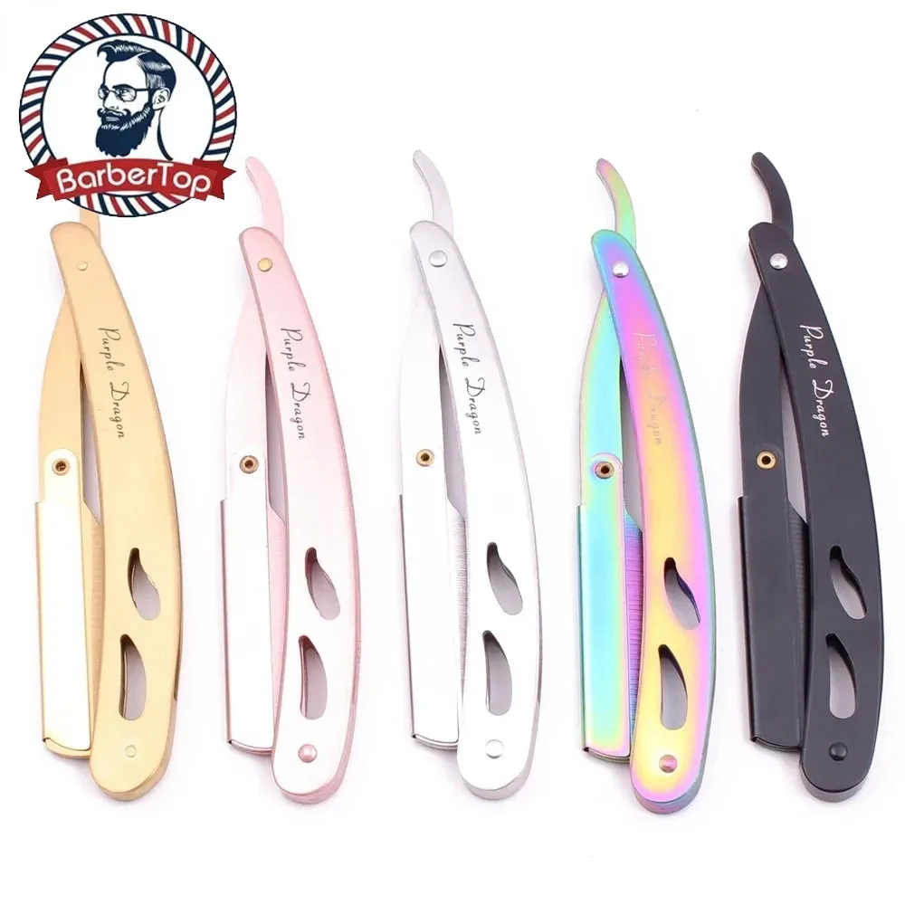 5-Color Folding Barber Manual Shaving Razor with Replaceable Blades