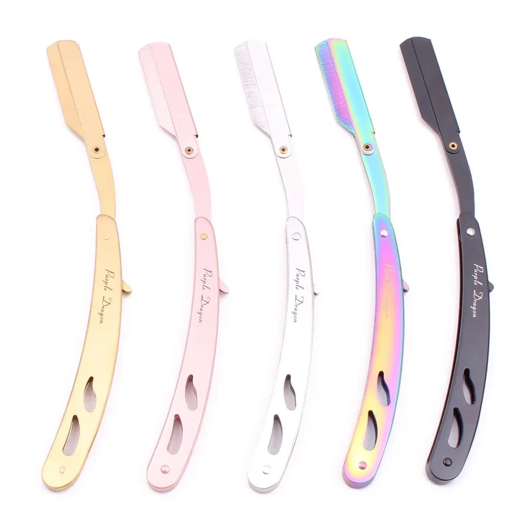 5-Color Folding Barber Manual Shaving Razor with Replaceable Blades