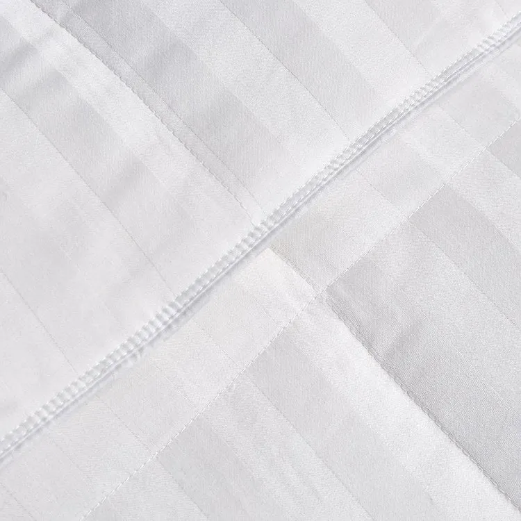 500 Thread Count Cotton Damask Stripe Down All-Season King Comforter