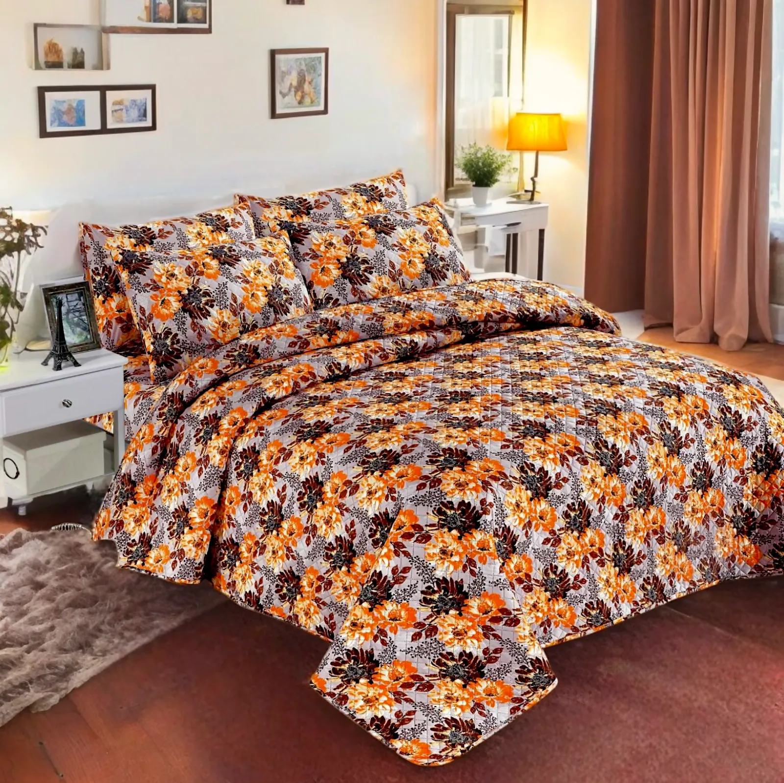 6 Pcs Comforter Set Pure Sattin - Csf51