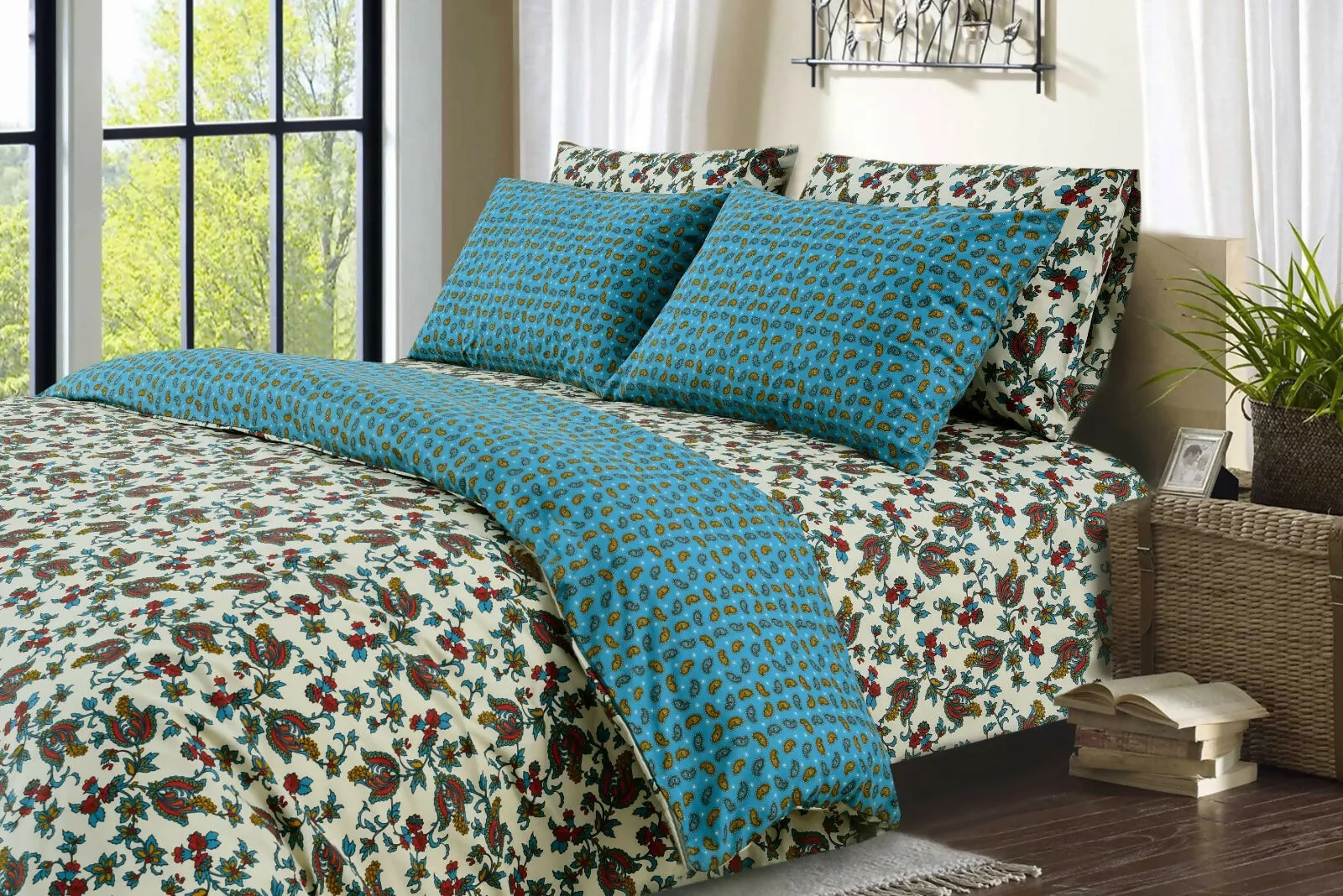 6 PCs Duvet Cover Set-Paisleys