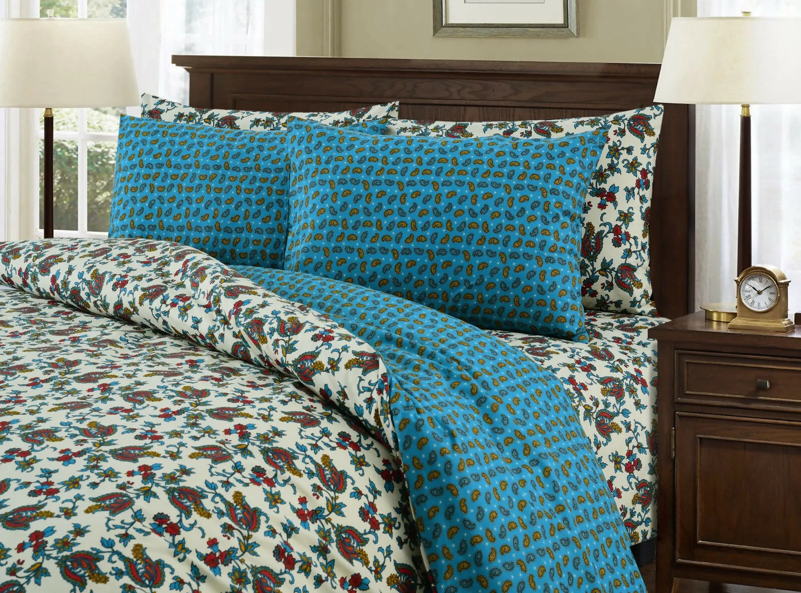 6 PCs Duvet Cover Set-Paisleys