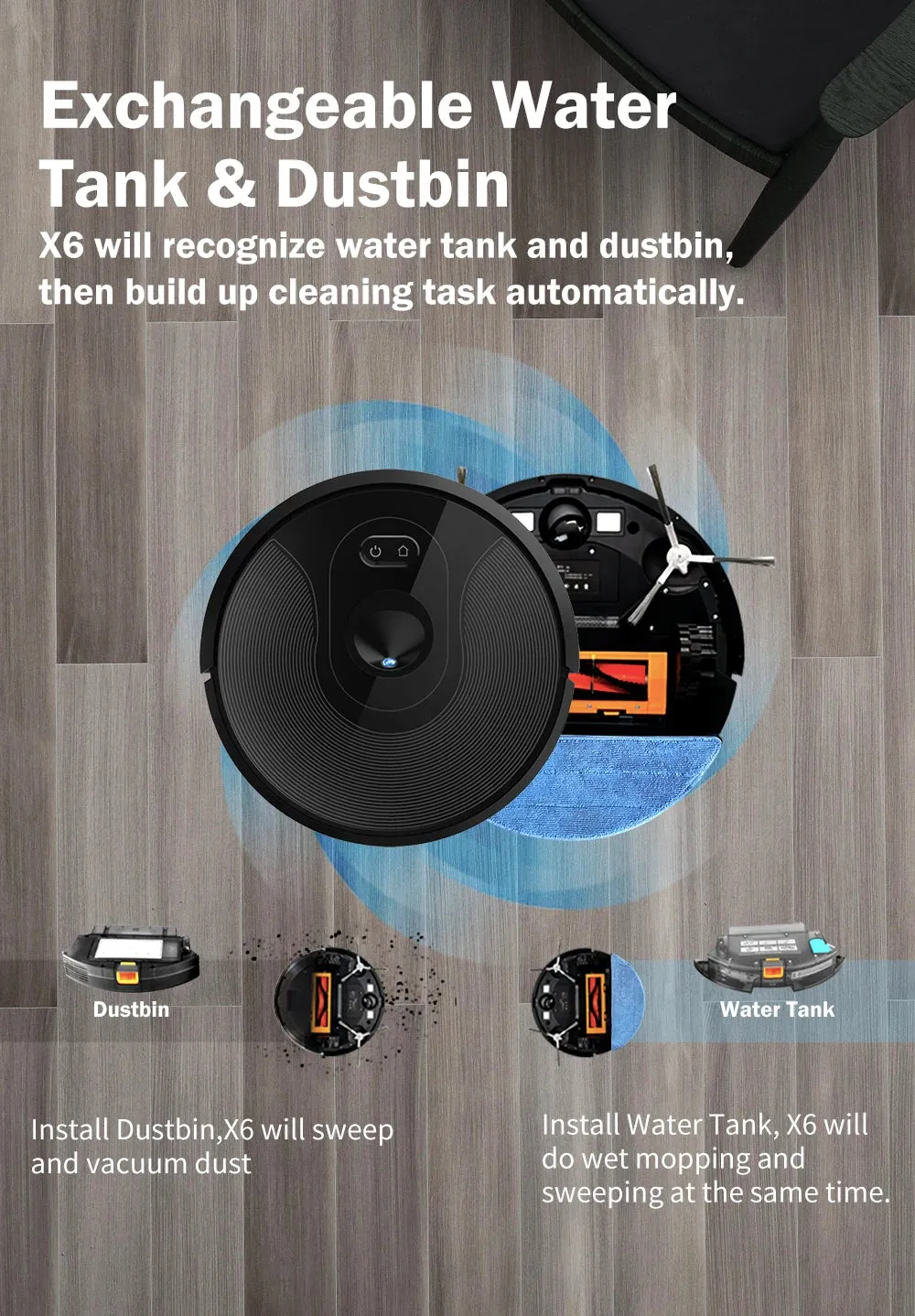 ABIR X6 robot vacuum cleaner, super smart