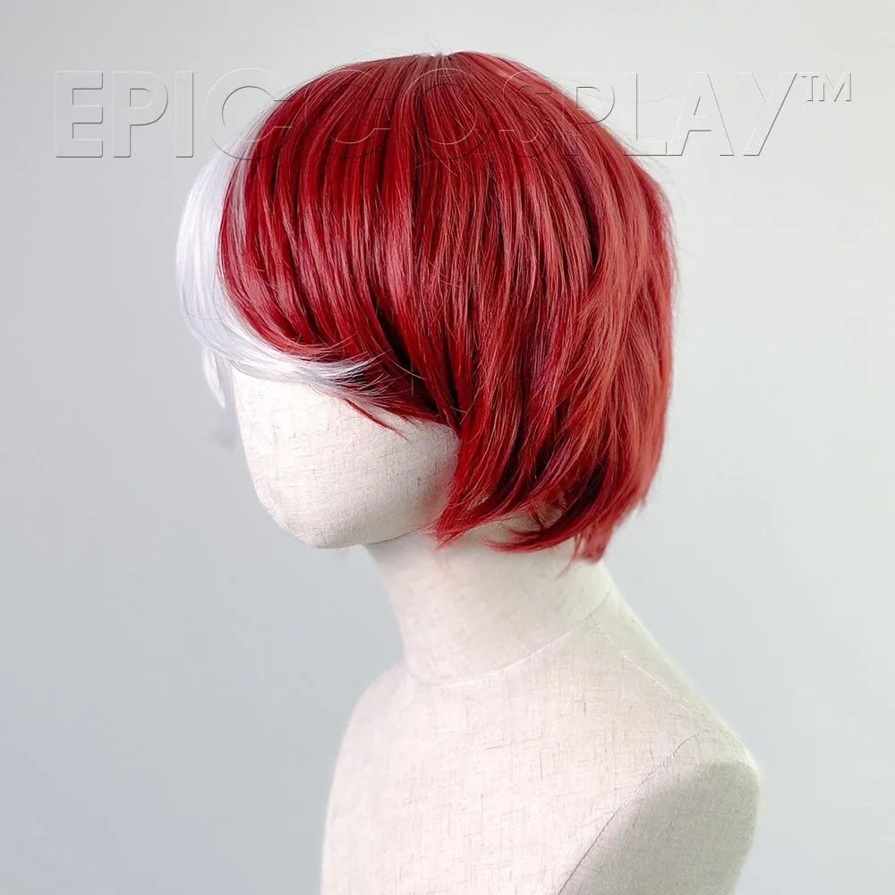 Aether - Silvery Grey and Dark Red Wig