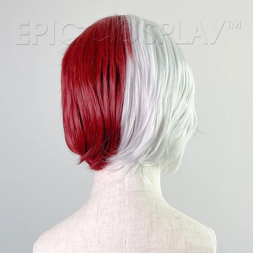 Aether - Silvery Grey and Dark Red Wig