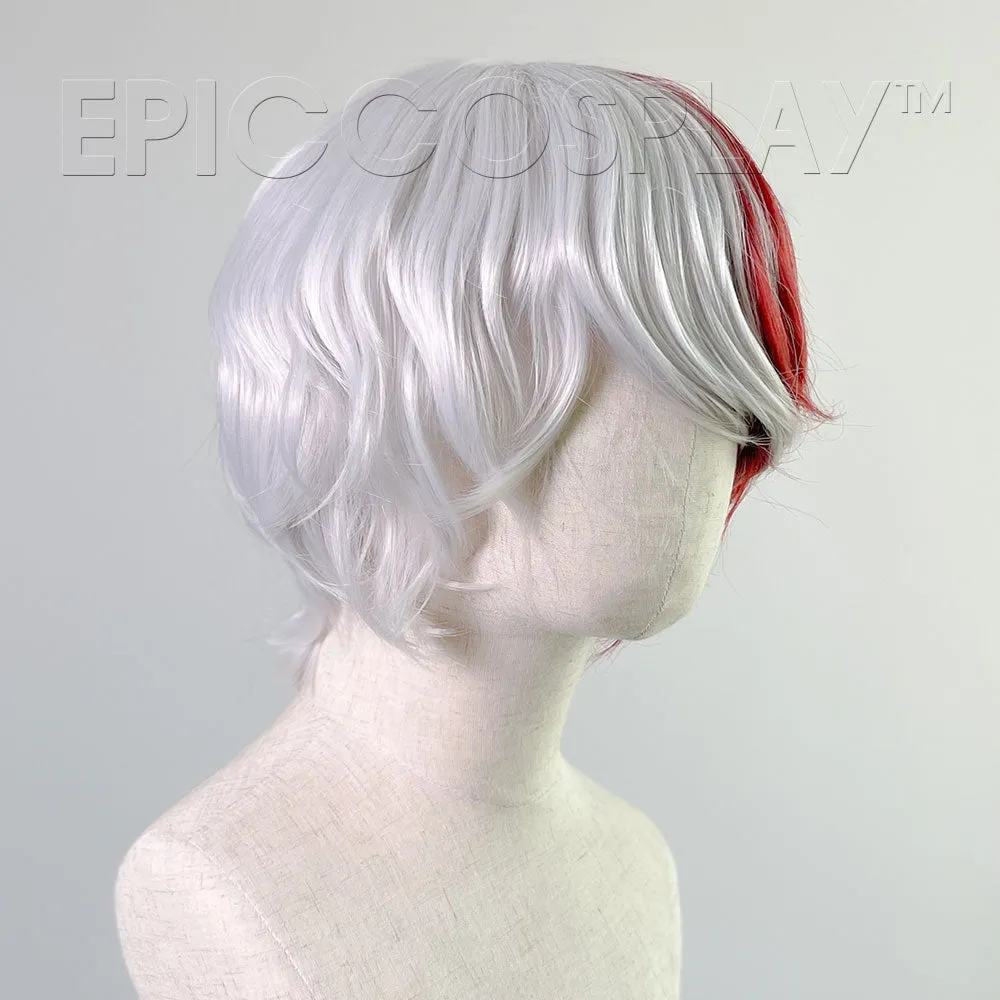 Aether - Silvery Grey and Dark Red Wig