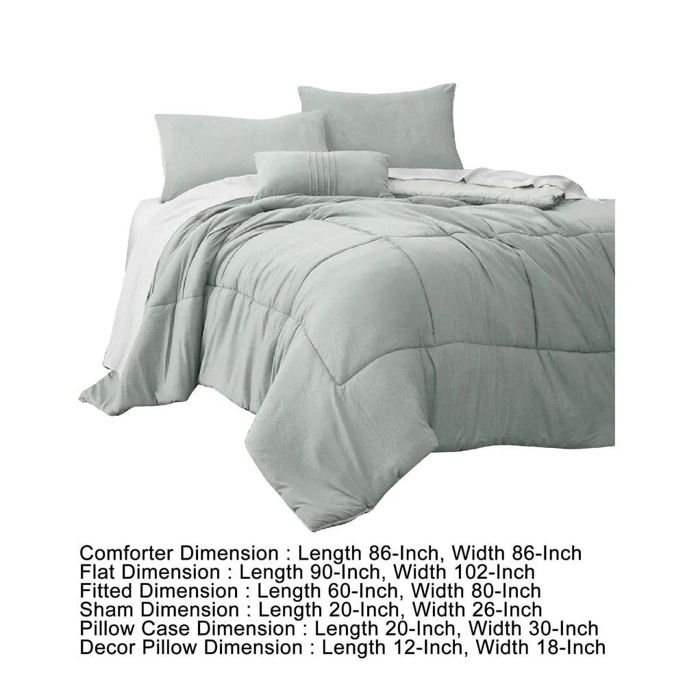 Alice 8 Piece Queen Comforter Set, Soft Light Gray By Casagear Home