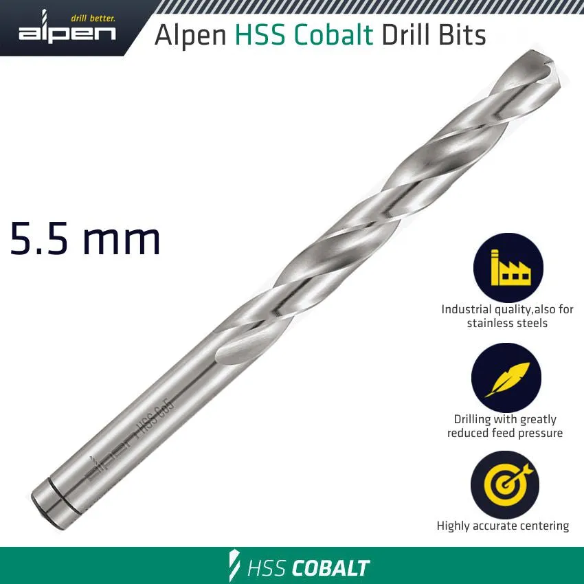 ALPEN HSS COBALT DRILL BIT 5.5MM ALP623055