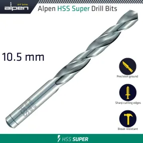 ALPEN HSS SUPER DRILL BIT 10.5MM BULK ALP951105