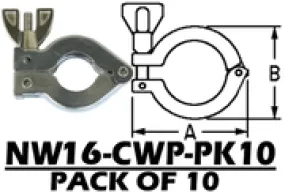 Aluminum Wing Clamp Fits: NW10 & NW16 (NW16-CWP-PK10)