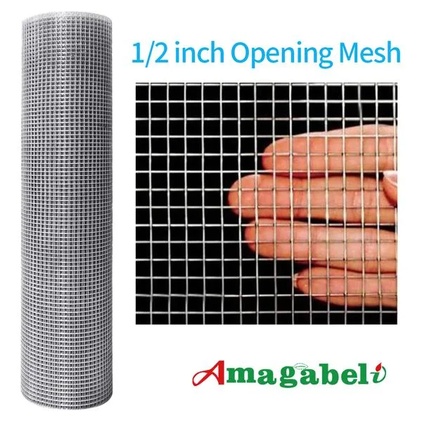 Amagabeli 48x100 1/2Inch Hardware Cloth Galvanized 19 Gauge Chicken Wire Mesh JW008