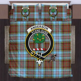 Anderson Ancient Tartan Bedding Set with Family Crest