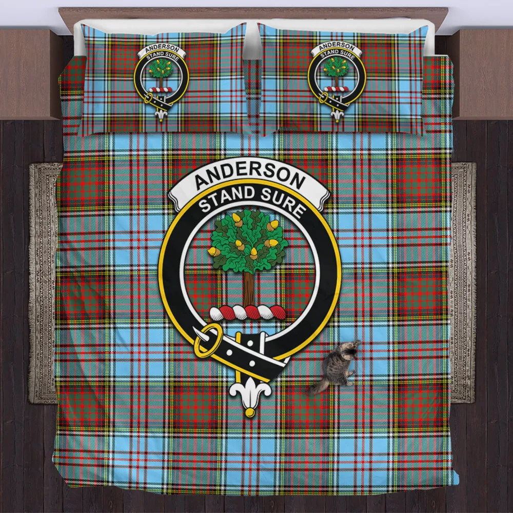 Anderson Ancient Tartan Bedding Set with Family Crest