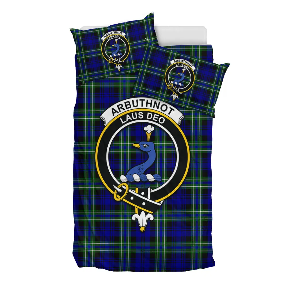 Arbuthnot Modern Tartan Bedding Set with Family Crest