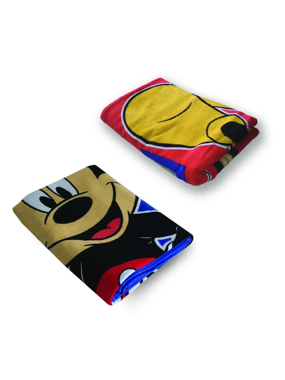 Athom Living Disney Mickey Mouse Premium 100% Cotton Kids Bath Towel 350 GSM 60x120 cm Pack of 2