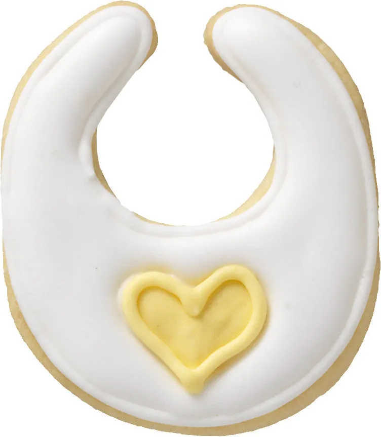 Baby Bib Cookie Cutter 6cm with Heart Detail