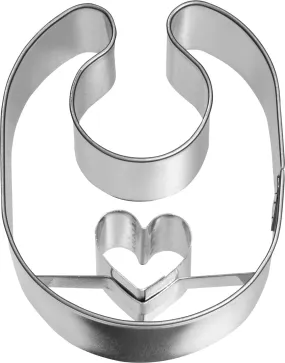 Baby Bib Cookie Cutter 6cm with Heart Detail