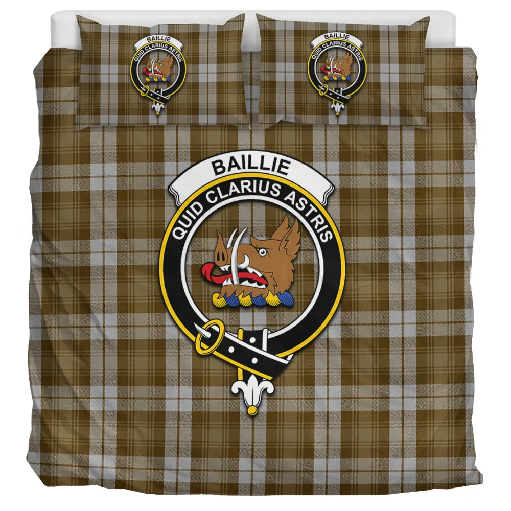 Baillie Dress Tartan Bedding Set with Family Crest