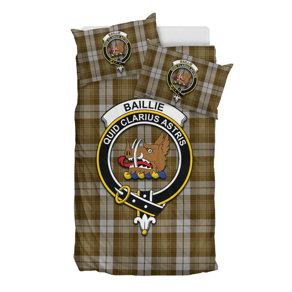 Baillie Dress Tartan Bedding Set with Family Crest