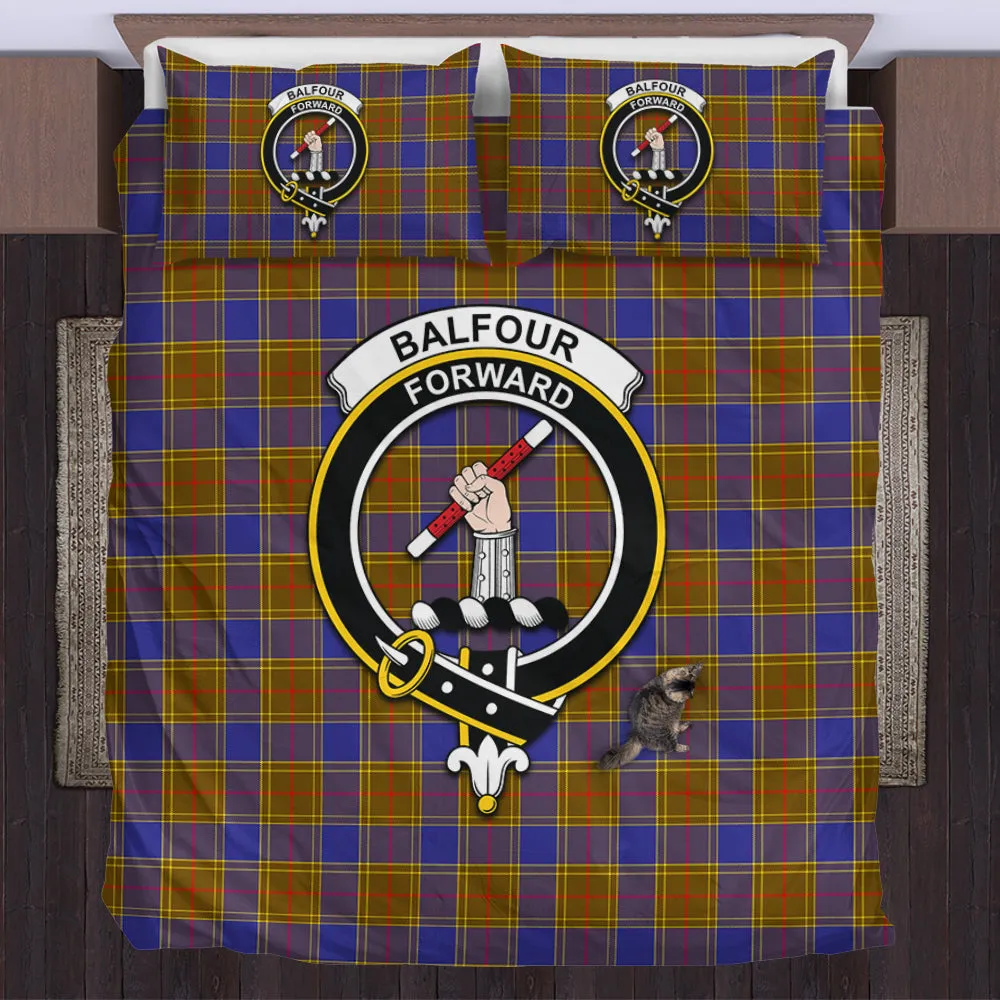 Balfour Tartan Bedding Set with Family Crest