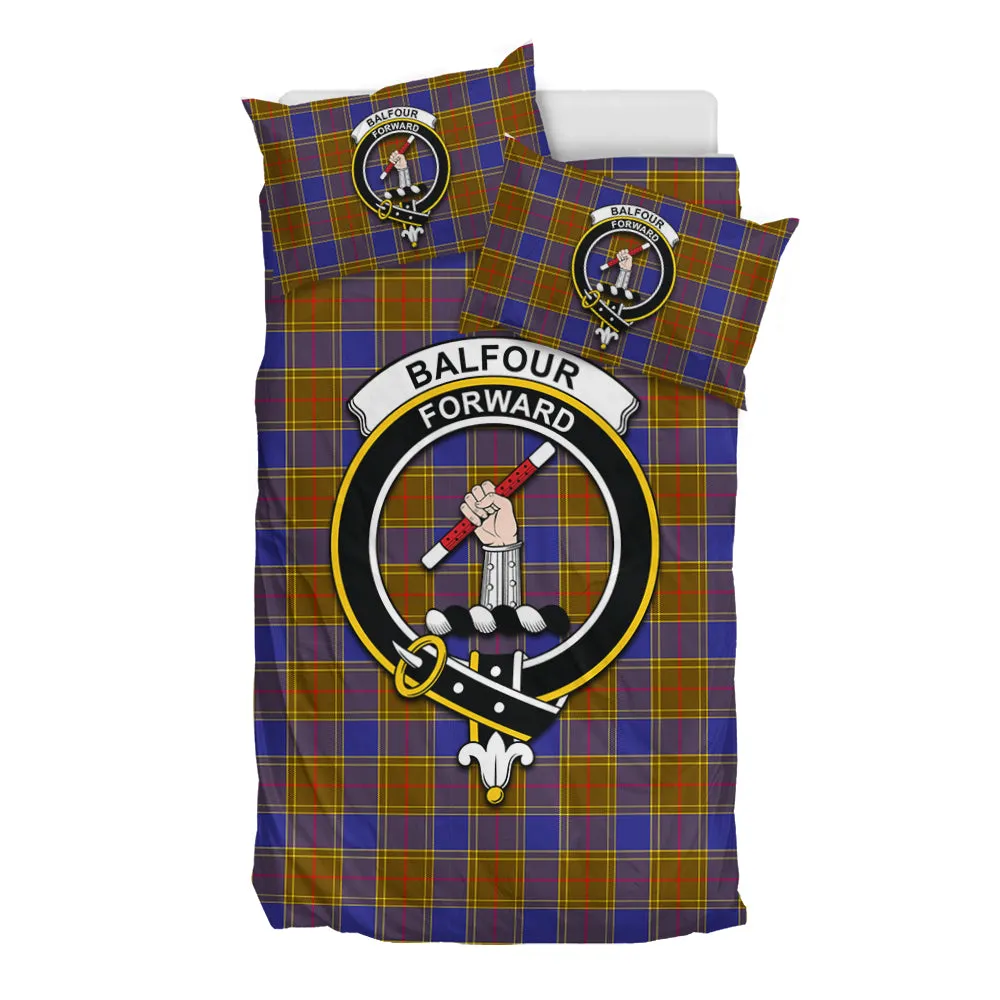 Balfour Tartan Bedding Set with Family Crest