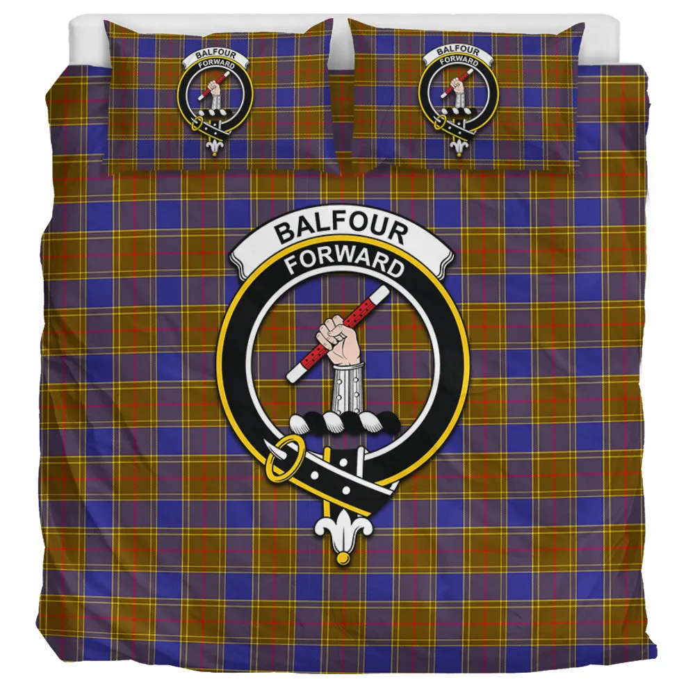 Balfour Tartan Bedding Set with Family Crest