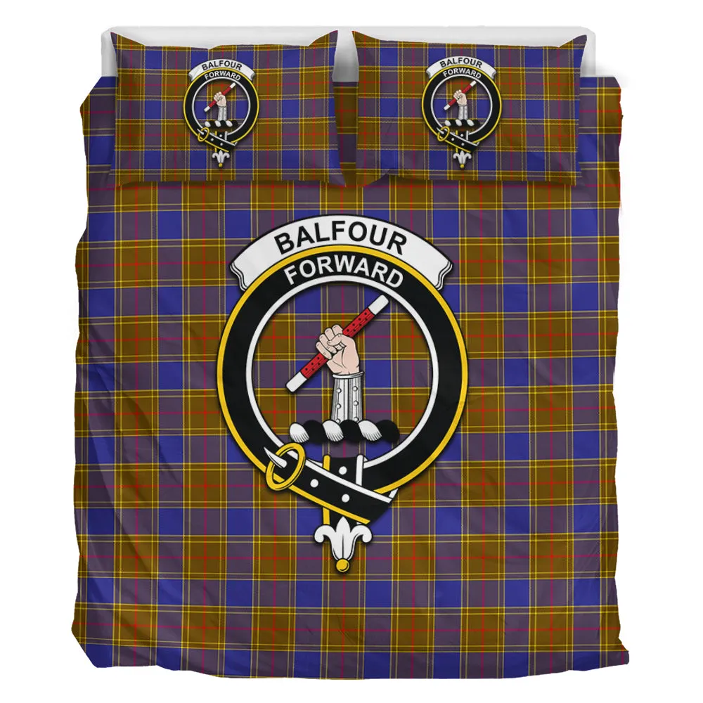 Balfour Tartan Bedding Set with Family Crest