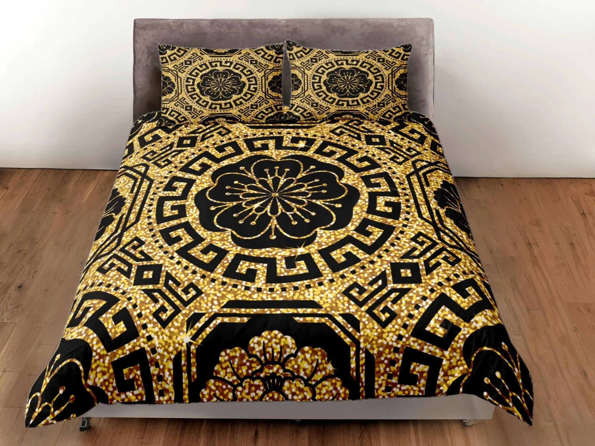 Baroque Gold Luxury Duvet Cover Set Aesthetic Bedding Set Full Victorian Decor