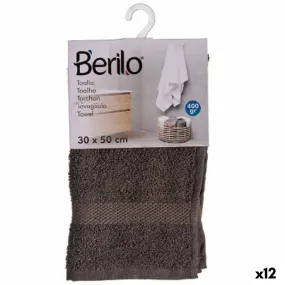 Bath towel Grey 30 x 50 cm (12 Units) * Toalla de baño Gris 30 x 50 cm (12 Unidades)