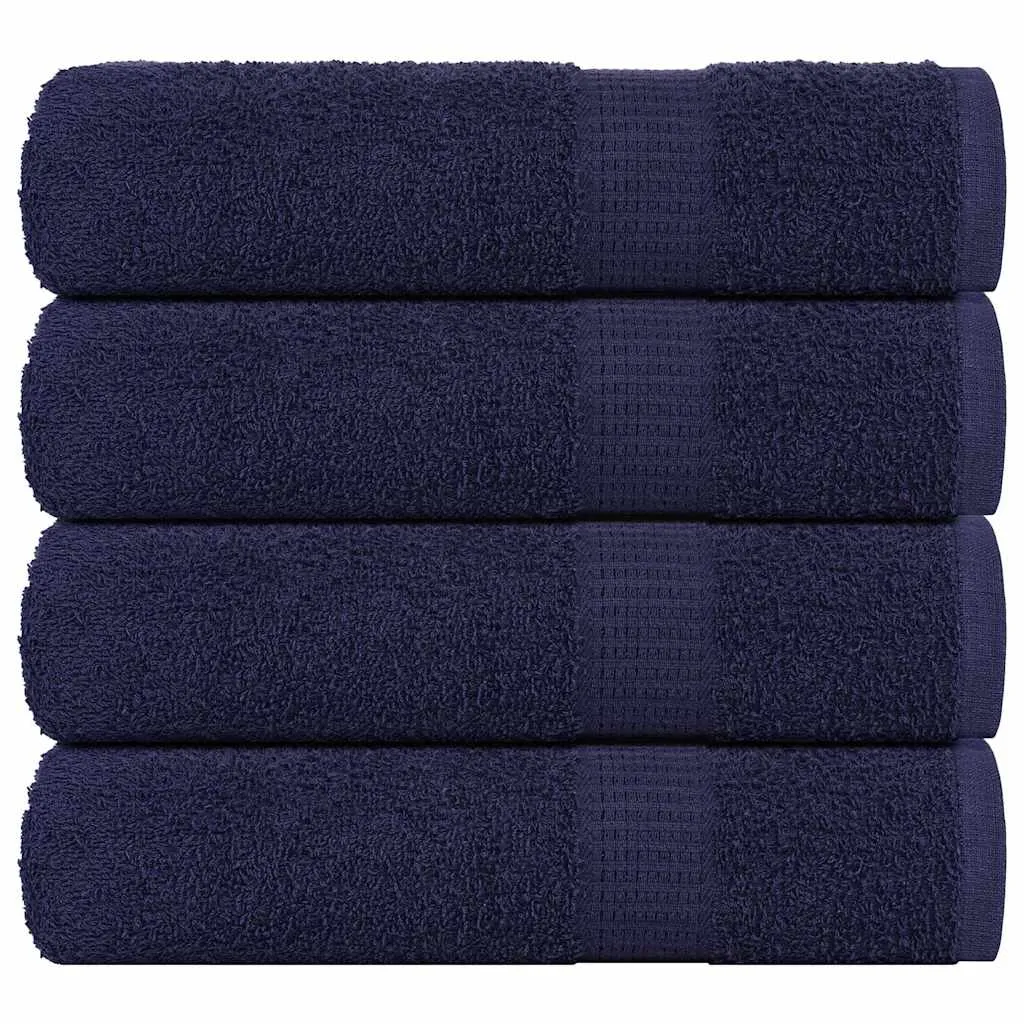 Bath Towels 4 pcs Navy Blue 100x150 cm 360 gsm 100% Cotton