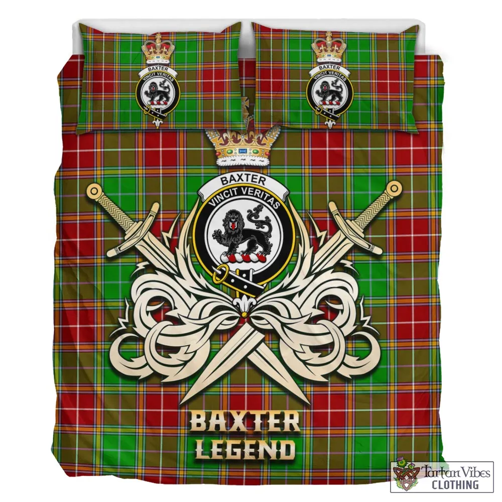 Baxter Modern Tartan Bedding Set with Clan Crest and the Golden Sword of Courageous Legacy