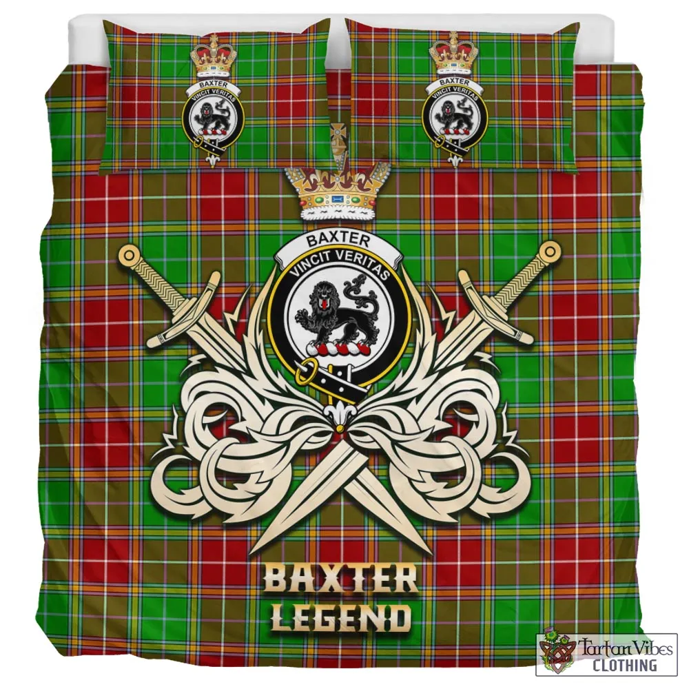 Baxter Modern Tartan Bedding Set with Clan Crest and the Golden Sword of Courageous Legacy