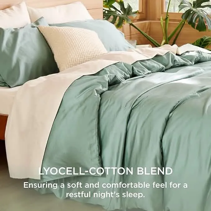 Bedsure Lyocell-Cotton Blend Prewashed Duvet Cover Set