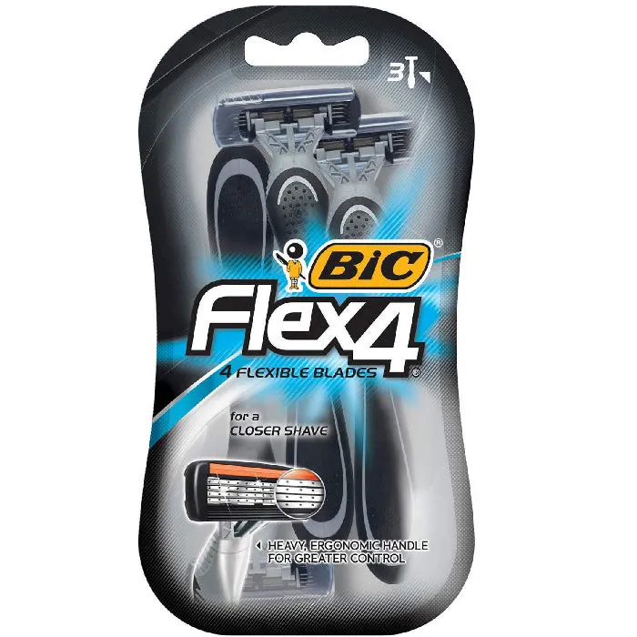 BIC Flex 4 Flexible Blade Razors for Men 3 Pack