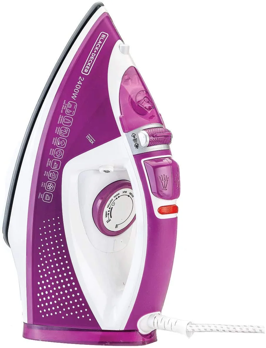 Black Decker, 2400W Steam Iron Magenta, X2450-B5